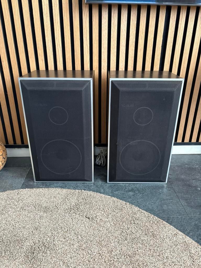 Jamo SL-80 passieve luidsprekers, Ophalen of Verzenden, Zo goed als nieuw, 60 tot 120 watt, Front, Rear of Stereo speakers