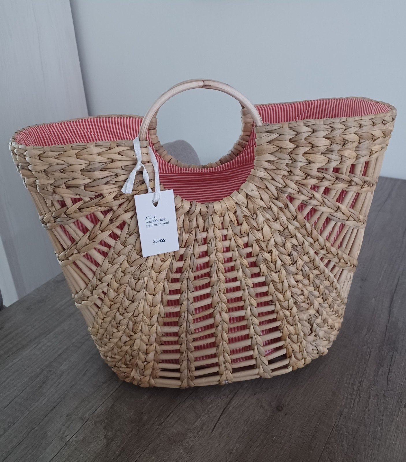 Nieuw! Zuss zeegras rieten tas maat M, Ophalen of Verzenden, Nieuw, Beige