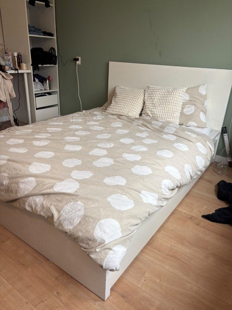 Bed met lades 1.40x2.00, Ophalen, Gebruikt, Wit, Tweepersoons