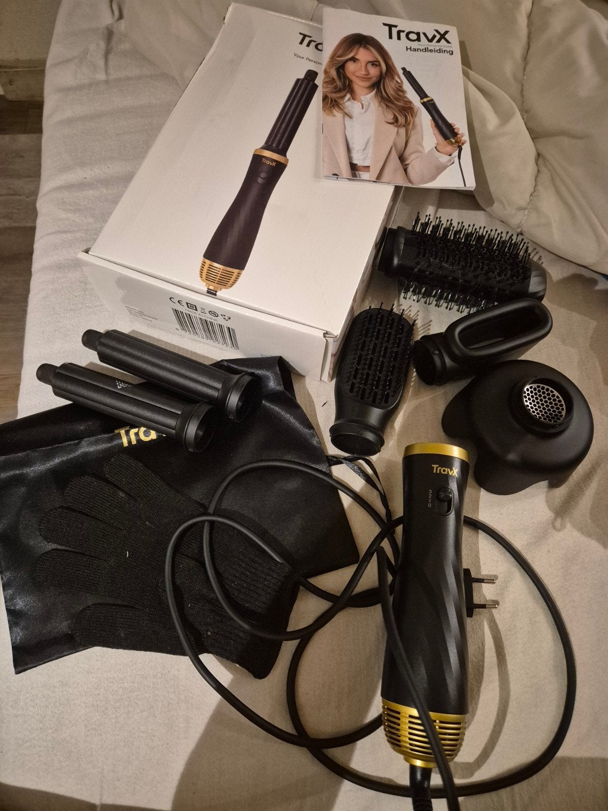 TravX 5-in-1 Haarstyler - Föhnborstel, Krultang, Stijltang, Ophalen of Verzenden, Zo goed als nieuw, Haarverzorging