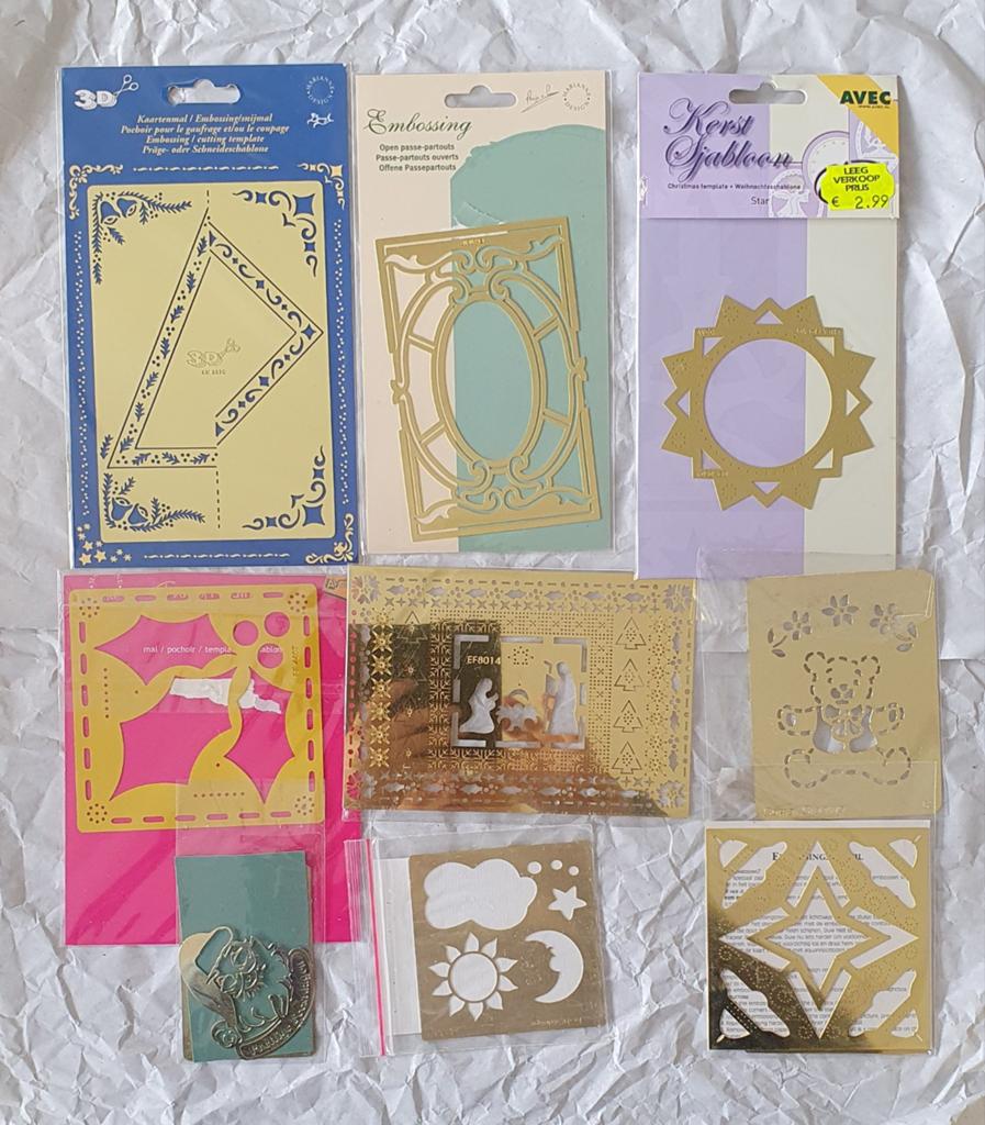 Metalen embossing mallen, 10 verschillende, Hobby en Vrije tijd, Kaarten | Zelf maken, Ophalen of Verzenden, Zo goed als nieuw