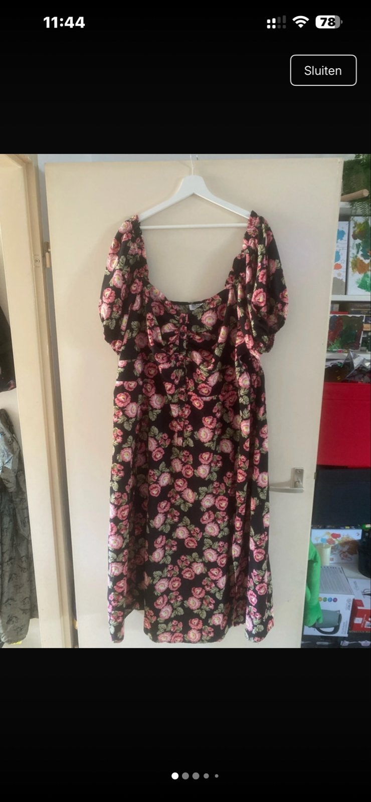Unique Vintage Peonie Jurk Maat 4XL/52 Nieuw, Kleding | Dames, Ophalen of Verzenden, Nieuw, Maat 46/48 (XL) of groter, Zwart