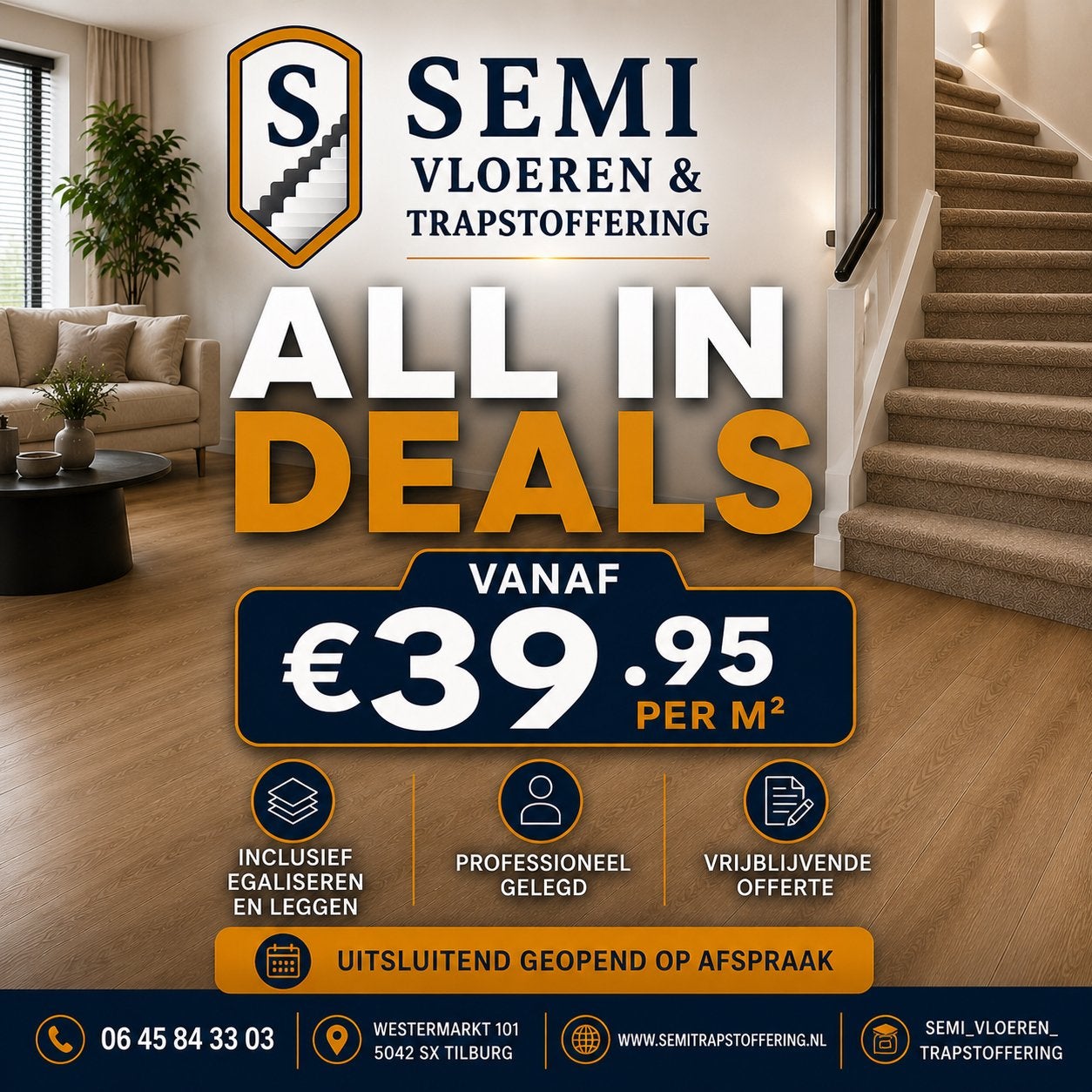 PVC Vloeren & Trapstoffering - Semi Vloeren & Trapstoffering, Ophalen of Verzenden, Nieuw, Laminaat