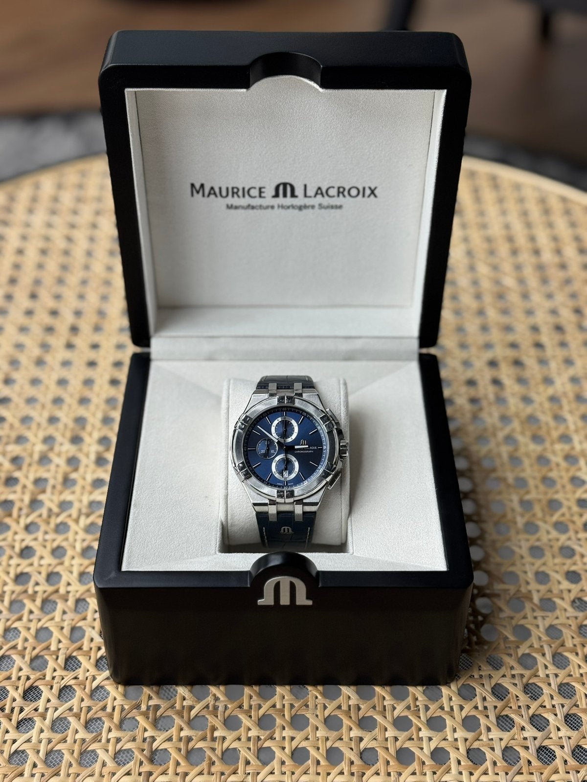 Maurice Lacroix Aikon AI1018 44mm, Overige merken, Leer, Staal, Polshorloge