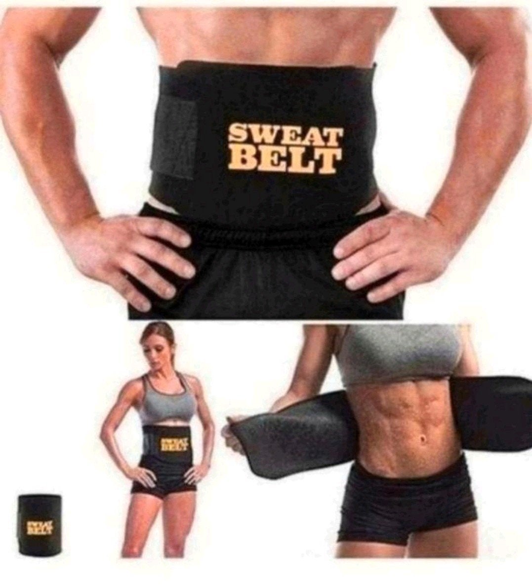 Nieuwe Sweat Belt maat L, ideaal voor fitness en sport., Maat 52/54 (L), Zwart, Nieuw, Ophalen of Verzenden