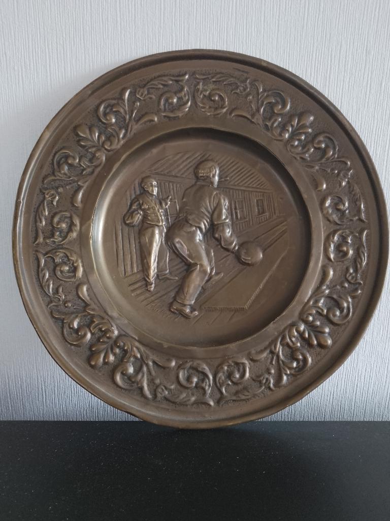 Vintage Messing Bord "Bowlers", Ophalen of Verzenden