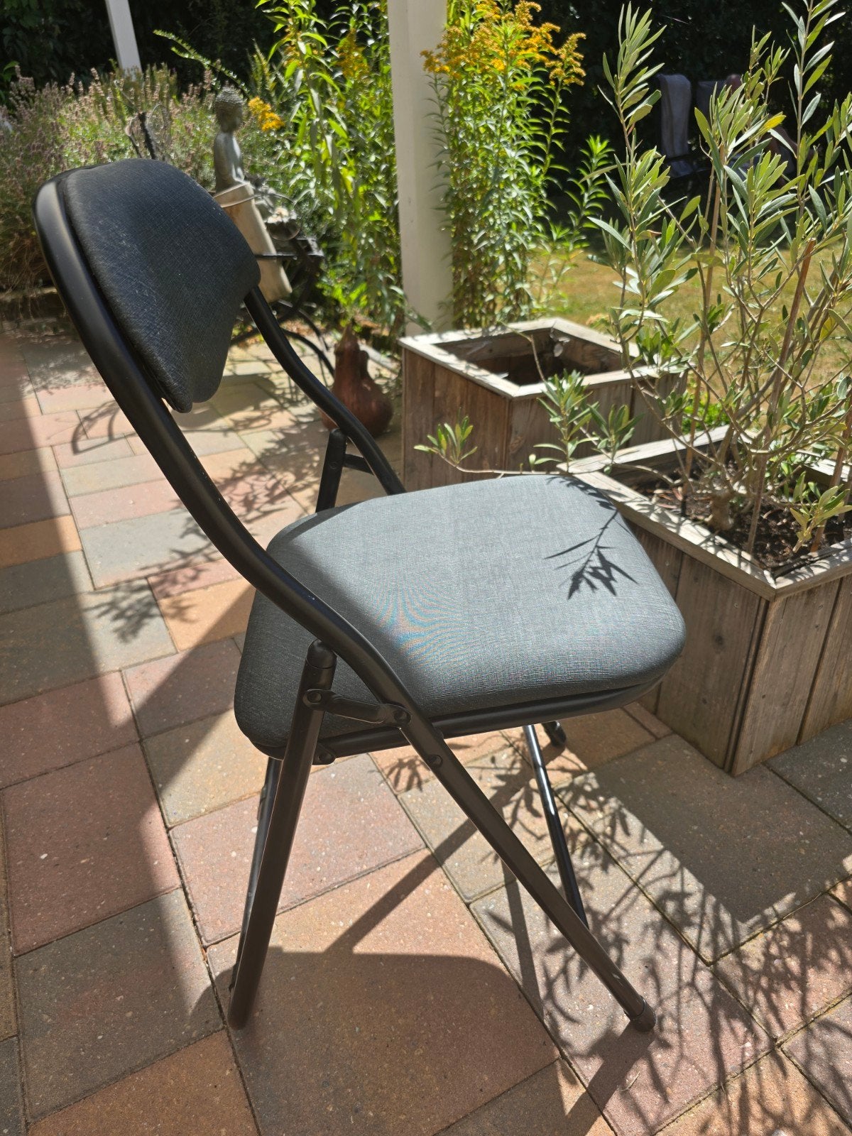 Klapstoel met PVC zitting én rugleuning, Tuin en Terras, Ophalen, Zo goed als nieuw, Metaal, Inklapbaar