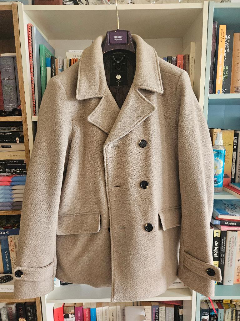 Scotch & Soda lichtbruine mantel - maat L, Maat 52/54 (L), Beige, Ophalen of Verzenden, Zo goed als nieuw