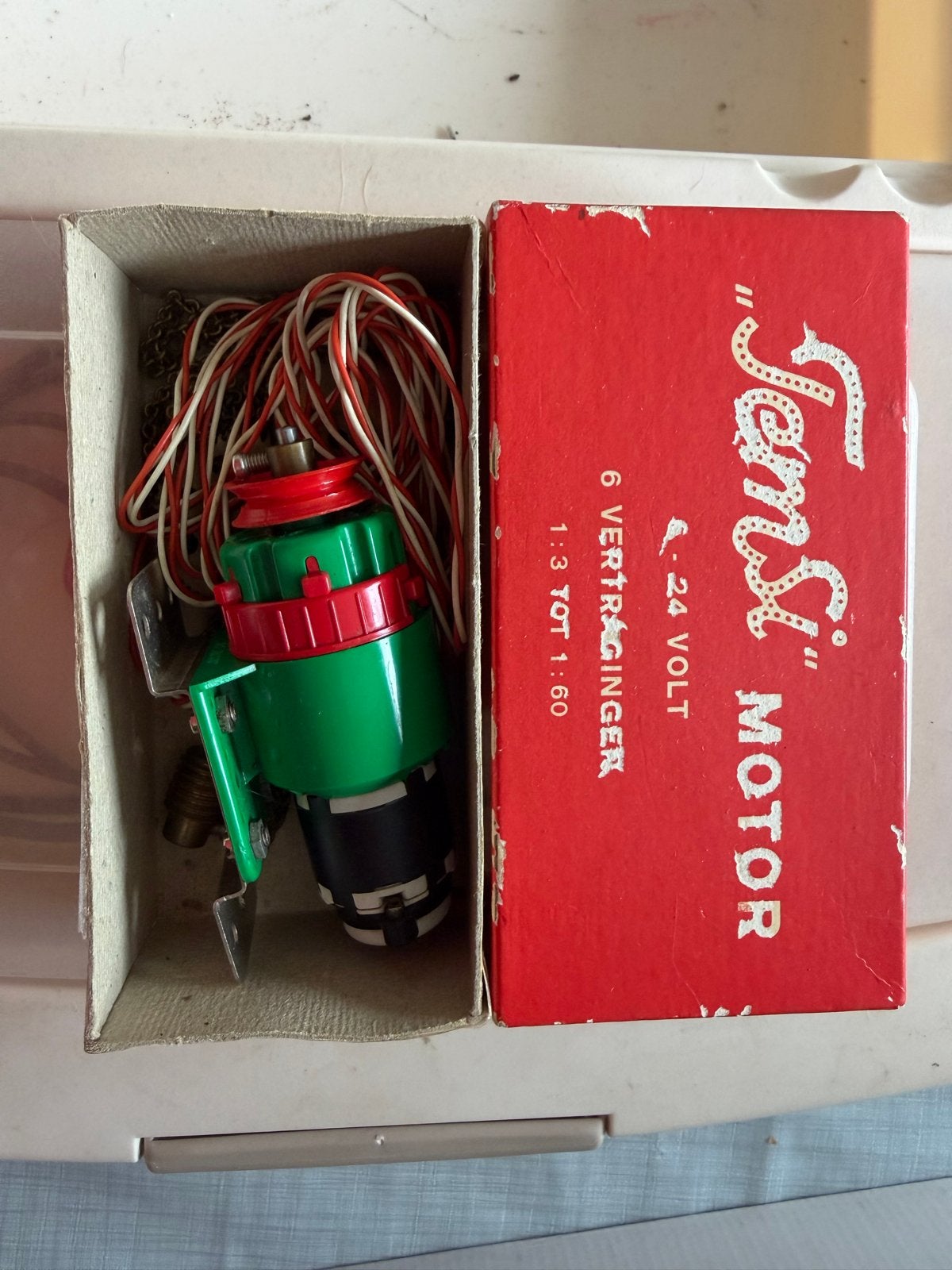 Vintage Temsi Meccano Bouwdoos met Motor en Onderdelen, Ophalen, Gebruikt, Overige typen, Overige merken
