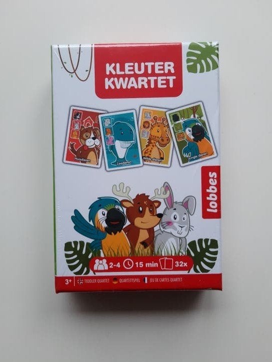 Lobbes kleuter kwartet (NIEUW IN PLASTIC), Hobby en Vrije tijd, Gezelschapsspellen | Kaartspellen, Nieuw, Een of twee spelers