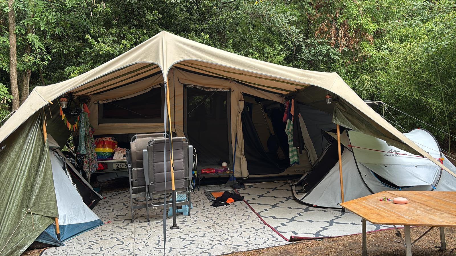 Campooz Lazy Jack vouwwagen, Caravans en Kamperen, Ophalen, Beige, Aanwezig, Campooz