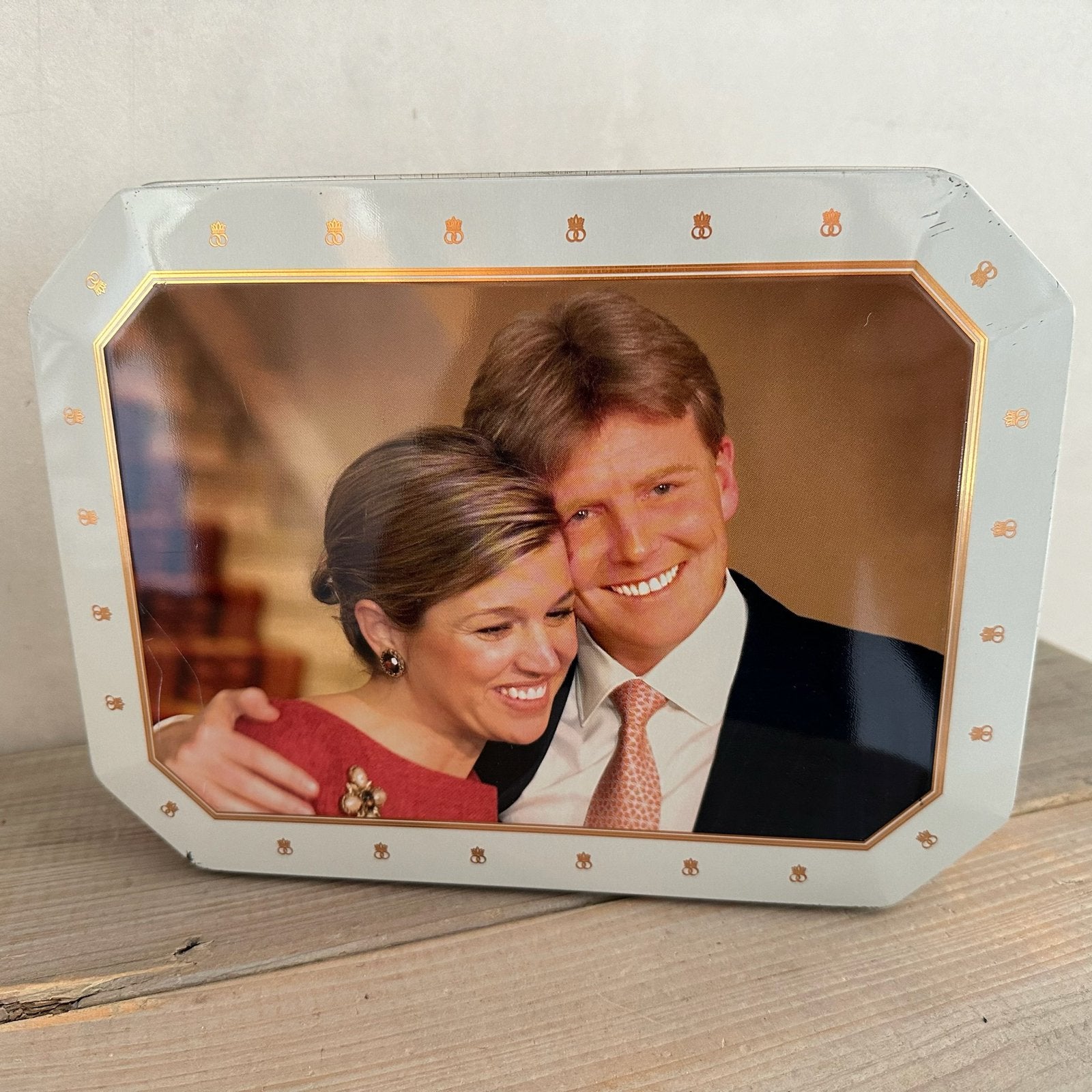 Koekblik, blik, Verkade, huwelijk Willem Alexander en Maxima, Ophalen of Verzenden, Zo goed als nieuw, Tijdschrift of Boek