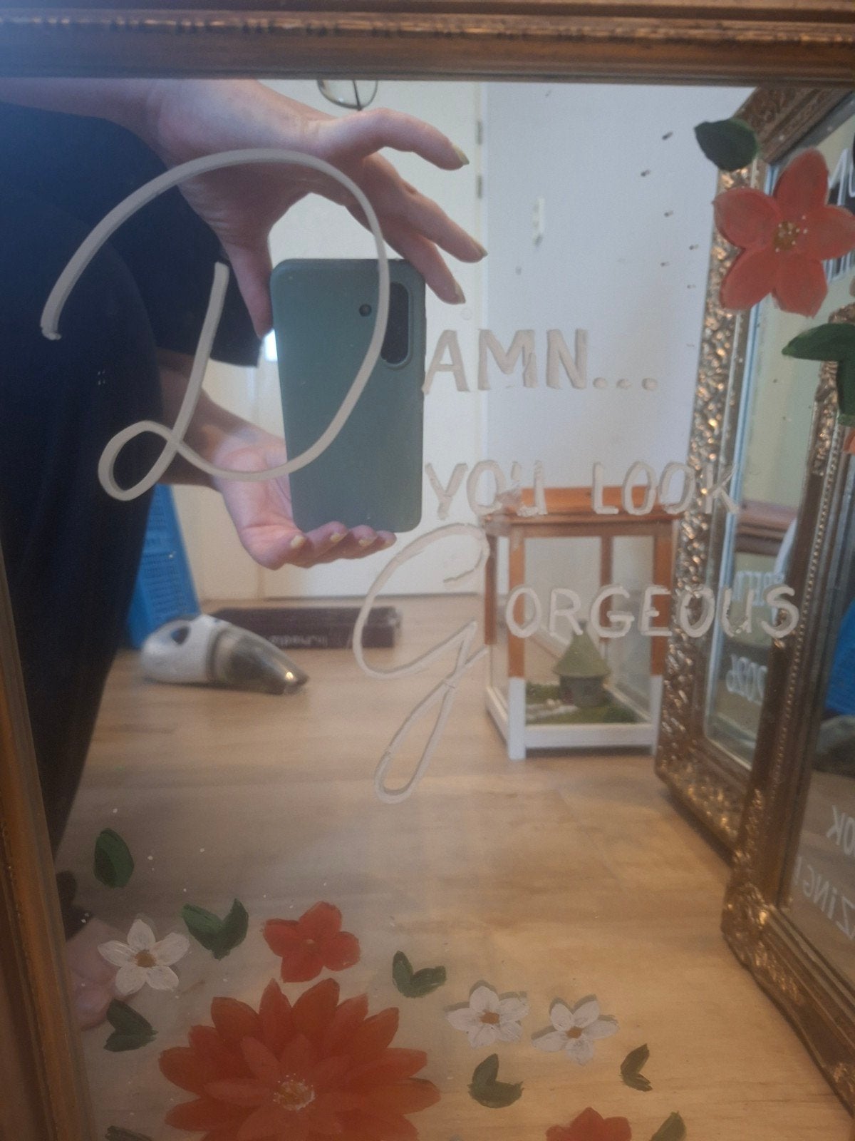 Twee spiegels met tekst voor bruiloft of event, tafel-ezels, Ophalen, Goud, Glas, Klassiek