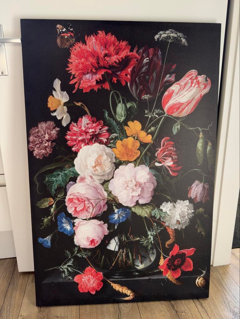 Prachtig Canvas Schilderij Bloemenstilleven 115x75x4 cm, Ophalen of Verzenden