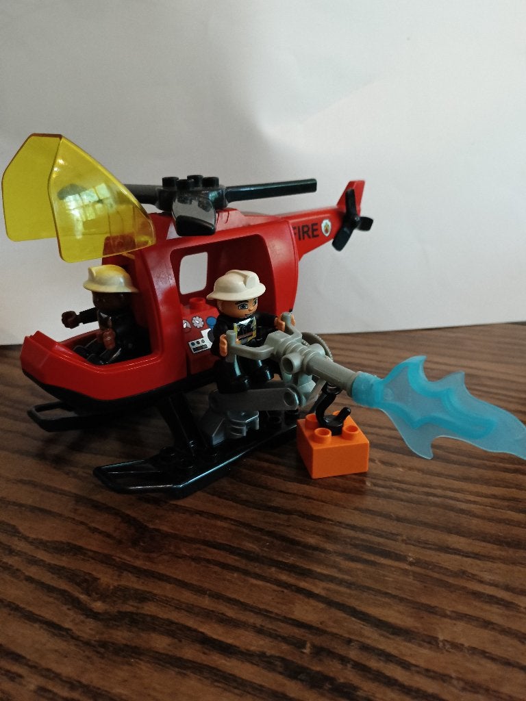 Duplo set, brandweer helikopter, Kinderen en Baby's, Ophalen of Verzenden, Gebruikt, Compleet, Duplo