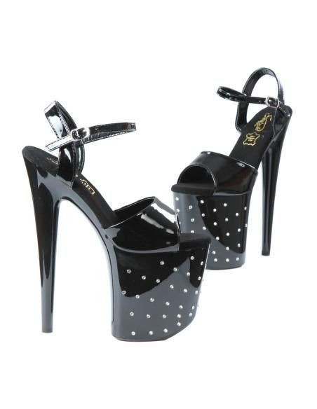 Stiletto Plateau Pumps met Strasstenen. Maat 36 t/m 40., Zwart, Nieuw, Ophalen of Verzenden, Schoenen met hoge hakken