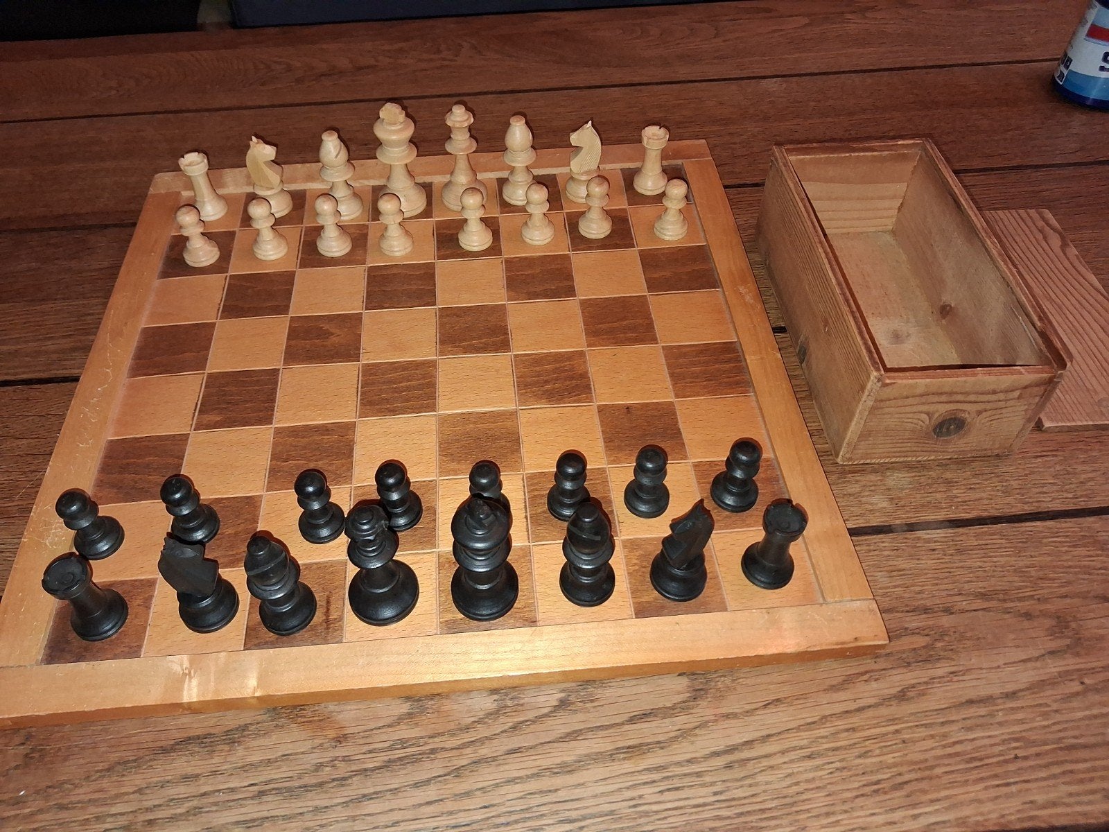 Schaakspel schaken vintage Staunton palm hout, Een of twee spelers, Ophalen of Verzenden, Gebruikt, Onbekend