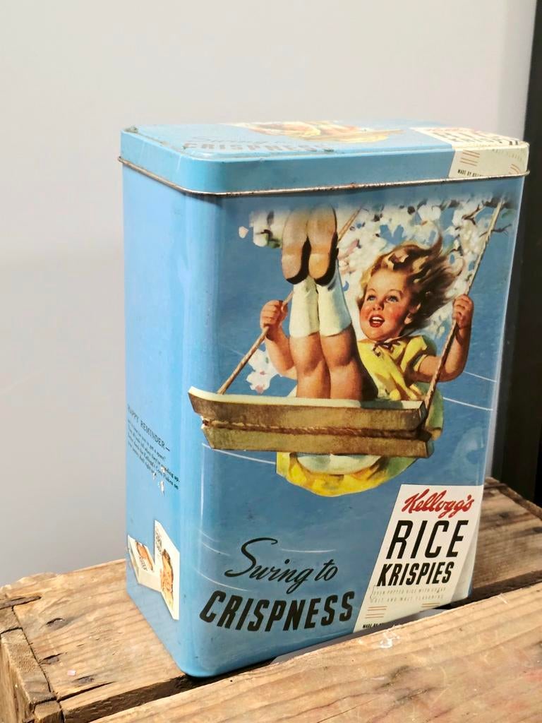 9783; Vintage Kellogg's Rice Krispies Can, Verzamelen, Blikken, Ophalen of Verzenden