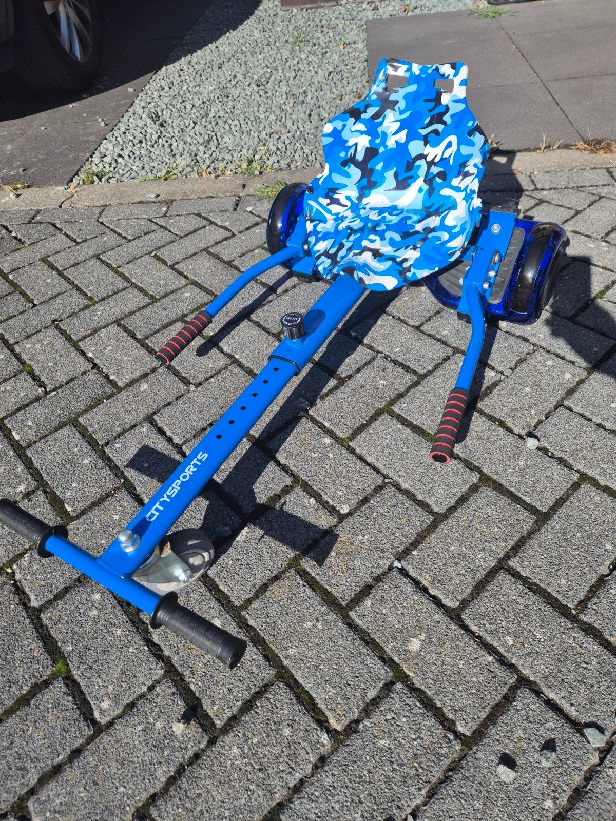 Hoverboard met cart (zitje) - Blauw, Ophalen, Gebruikt, Overige typen