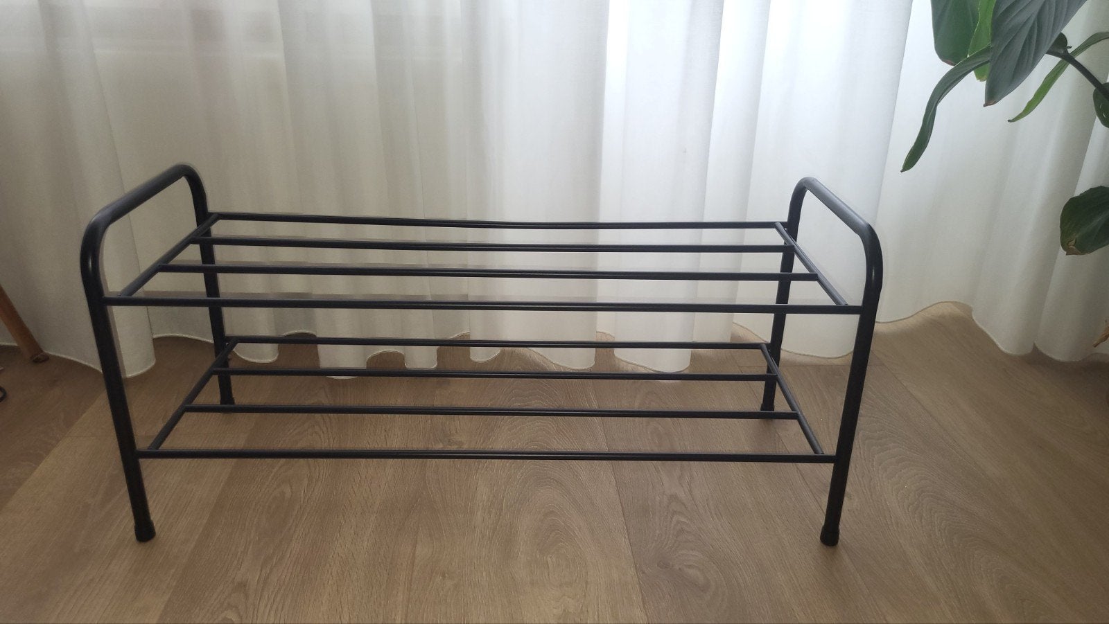 Zwart metalen schoenenrek met twee lagen, Huis en Inrichting, Ophalen, Zo goed als nieuw