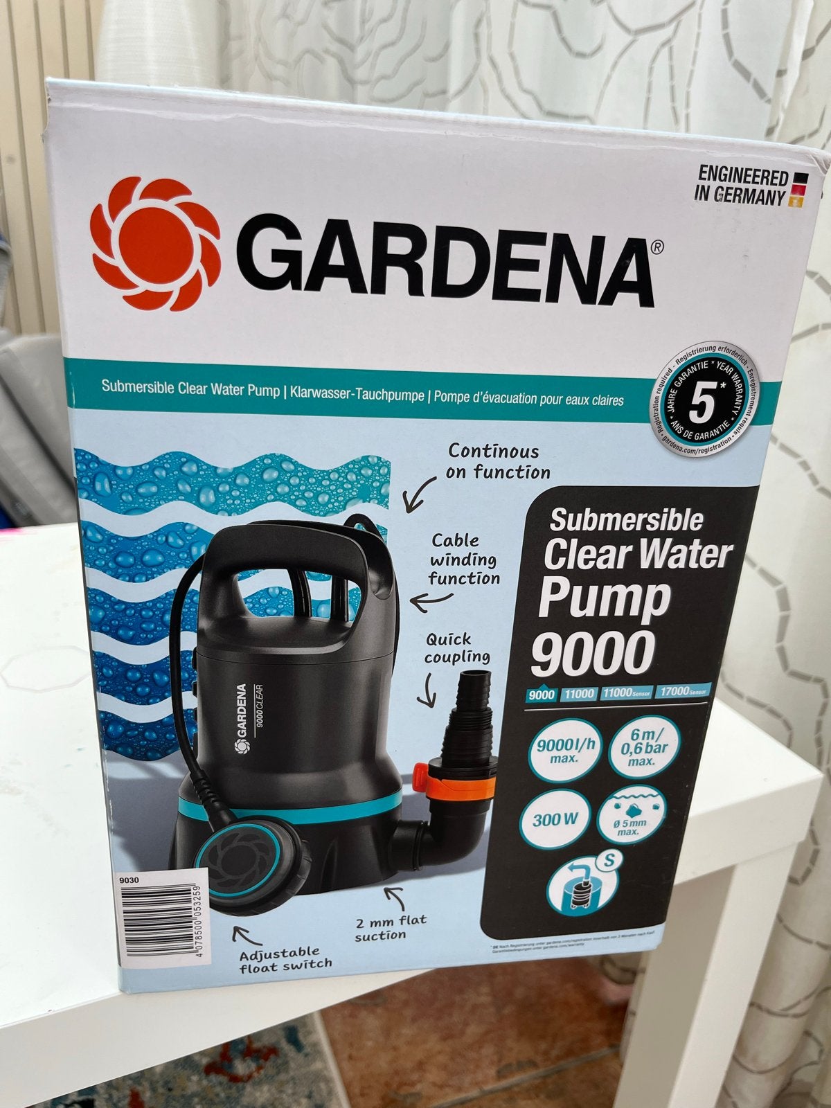 Gardena Dompelpomp 9000 Clear - Zo goed als nieuw, Tuin en Terras, Waterpompen, Ophalen of Verzenden, Zo goed als nieuw, Elektrisch