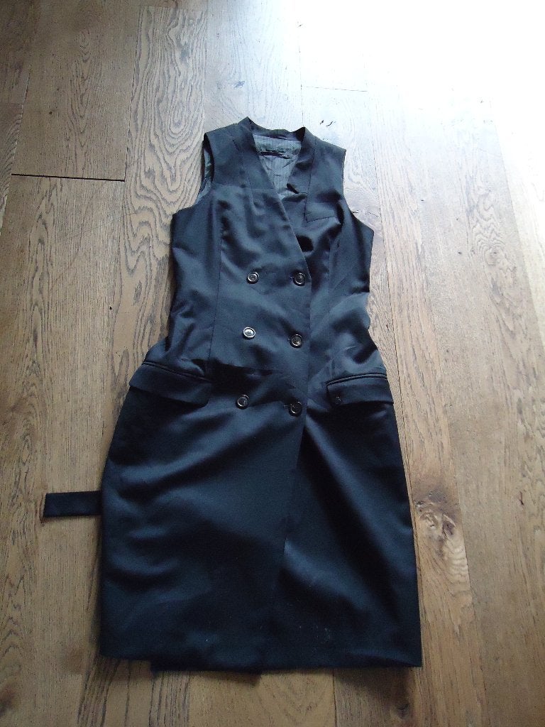 z.g.a.n. zwart IKKS mouwloze blazer/giletjurk maat 38, Maat 38/40 (M), IKKS, Zwart, Ophalen of Verzenden