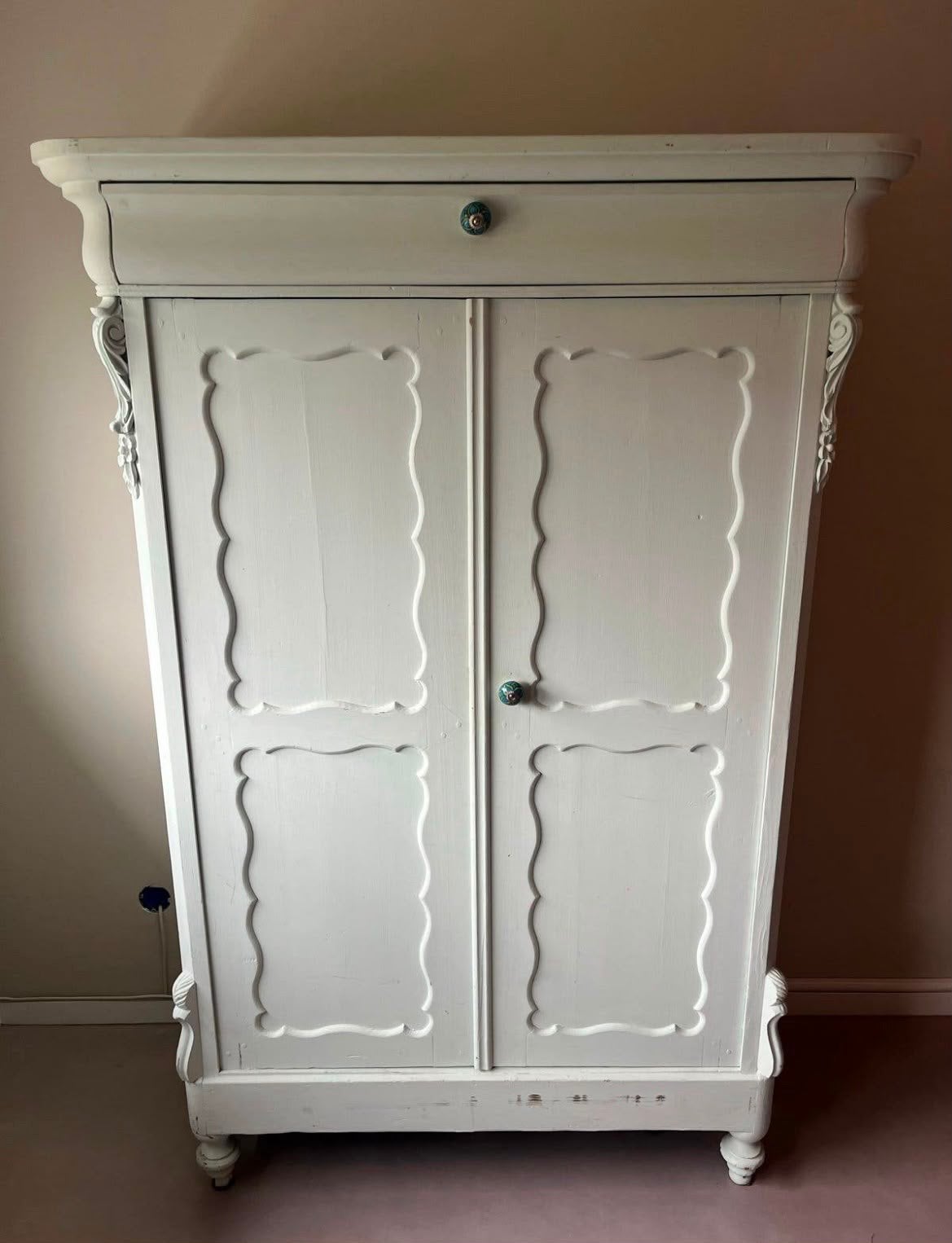 Prachtige Biedermeier Linnenkast/Kledingkast, zacht groen, Huis en Inrichting, Ophalen, Gebruikt, 150 tot 200 cm, 25 tot 50 cm