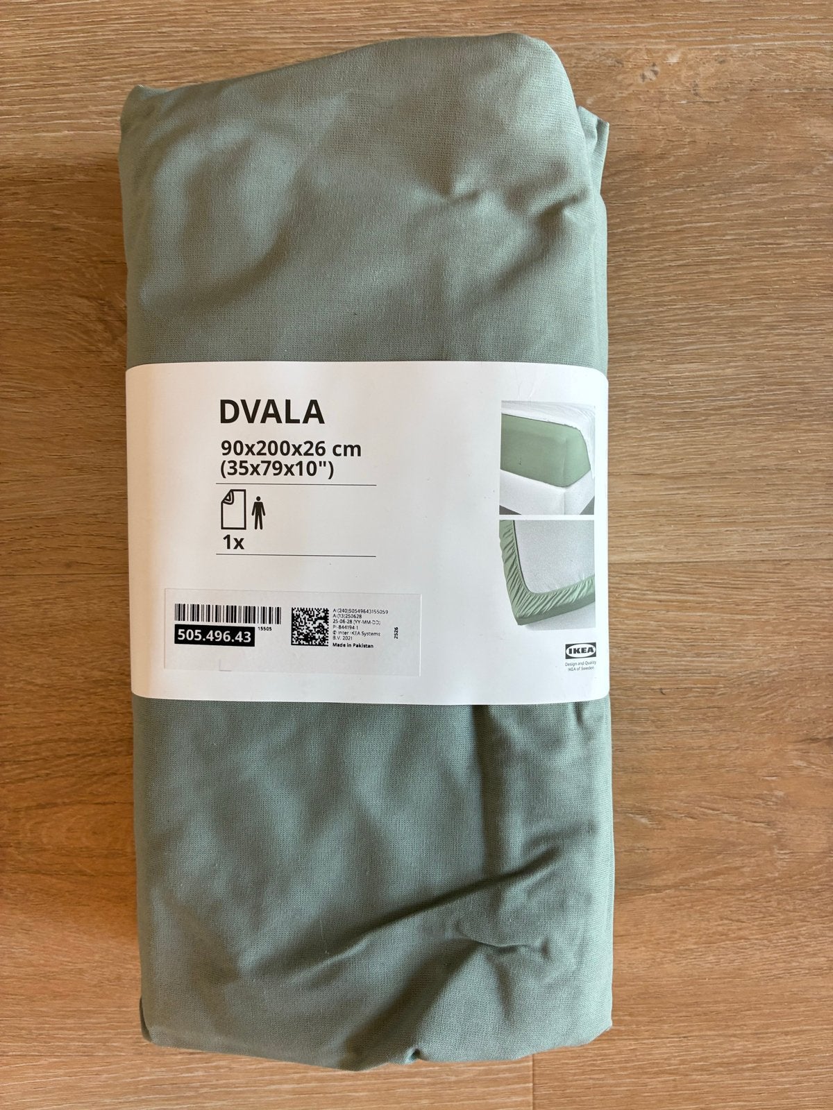 IKEA DVALA Hoeslaken 90x200cm Nieuw, Ophalen, Eenpersoons, Hoeslaken of Sloop, Katoen