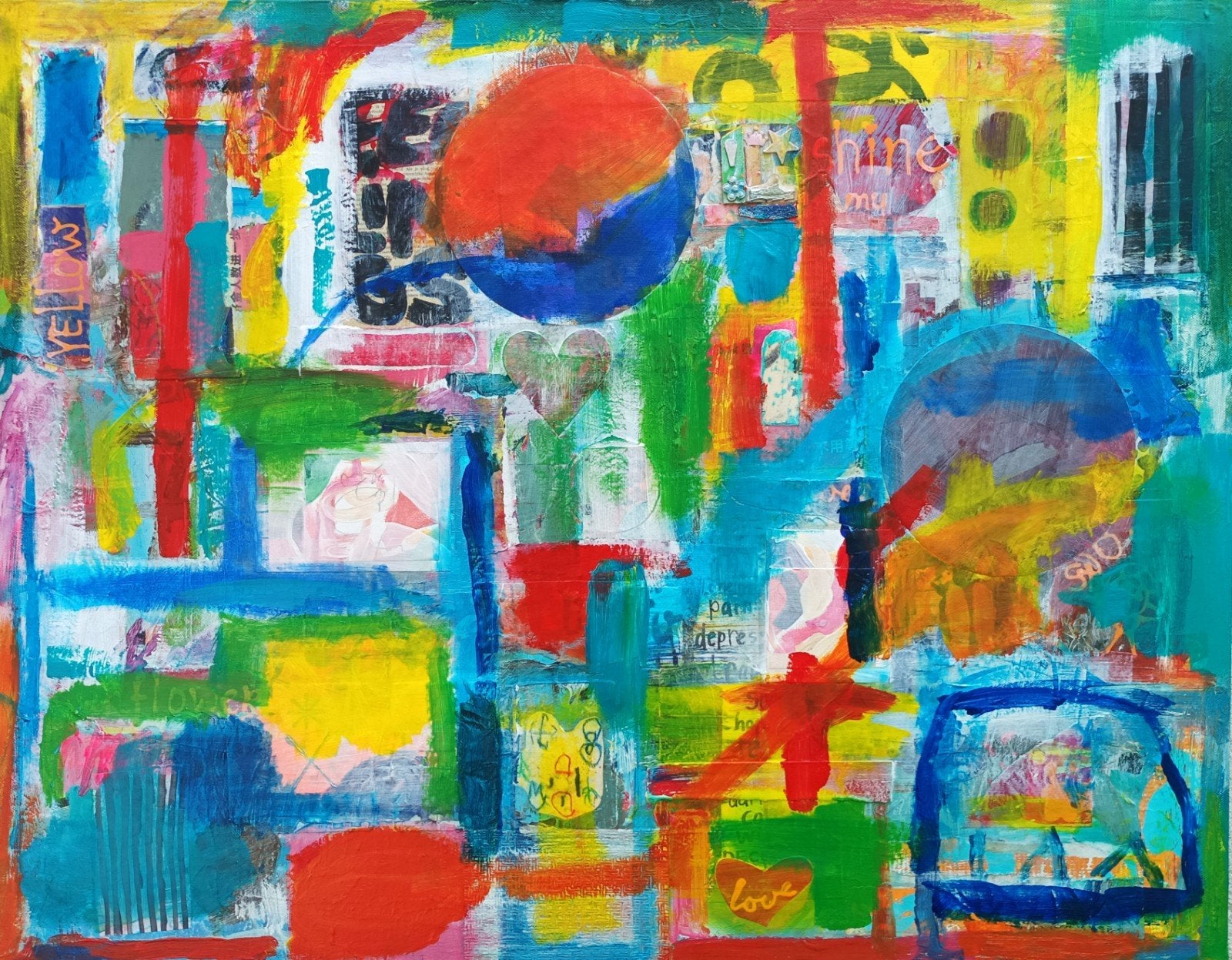 Groot schilderij abstract, Ophalen