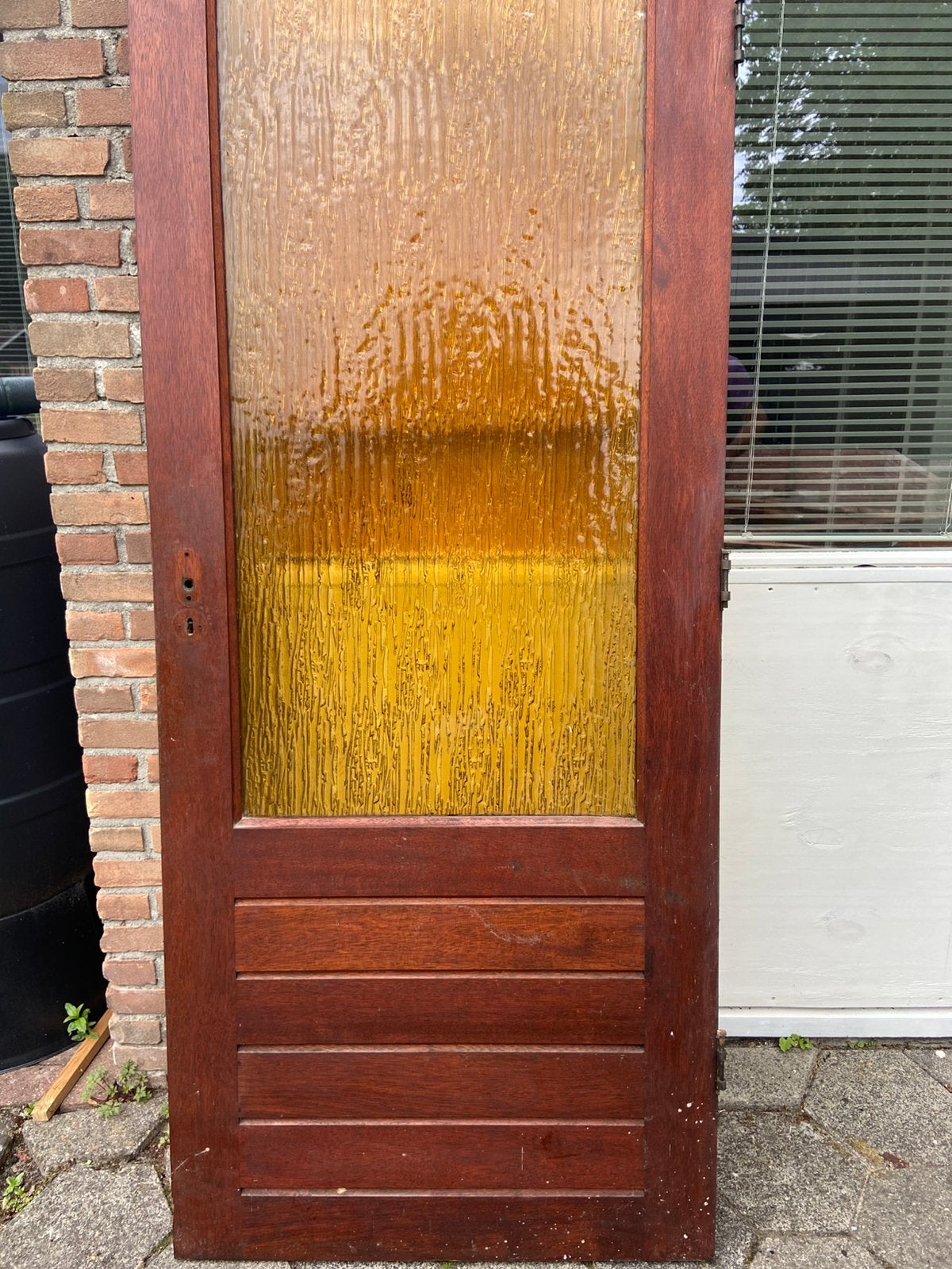 Hardhouten deur, Ophalen, 80 tot 100 cm, 200 tot 215 cm, Glas