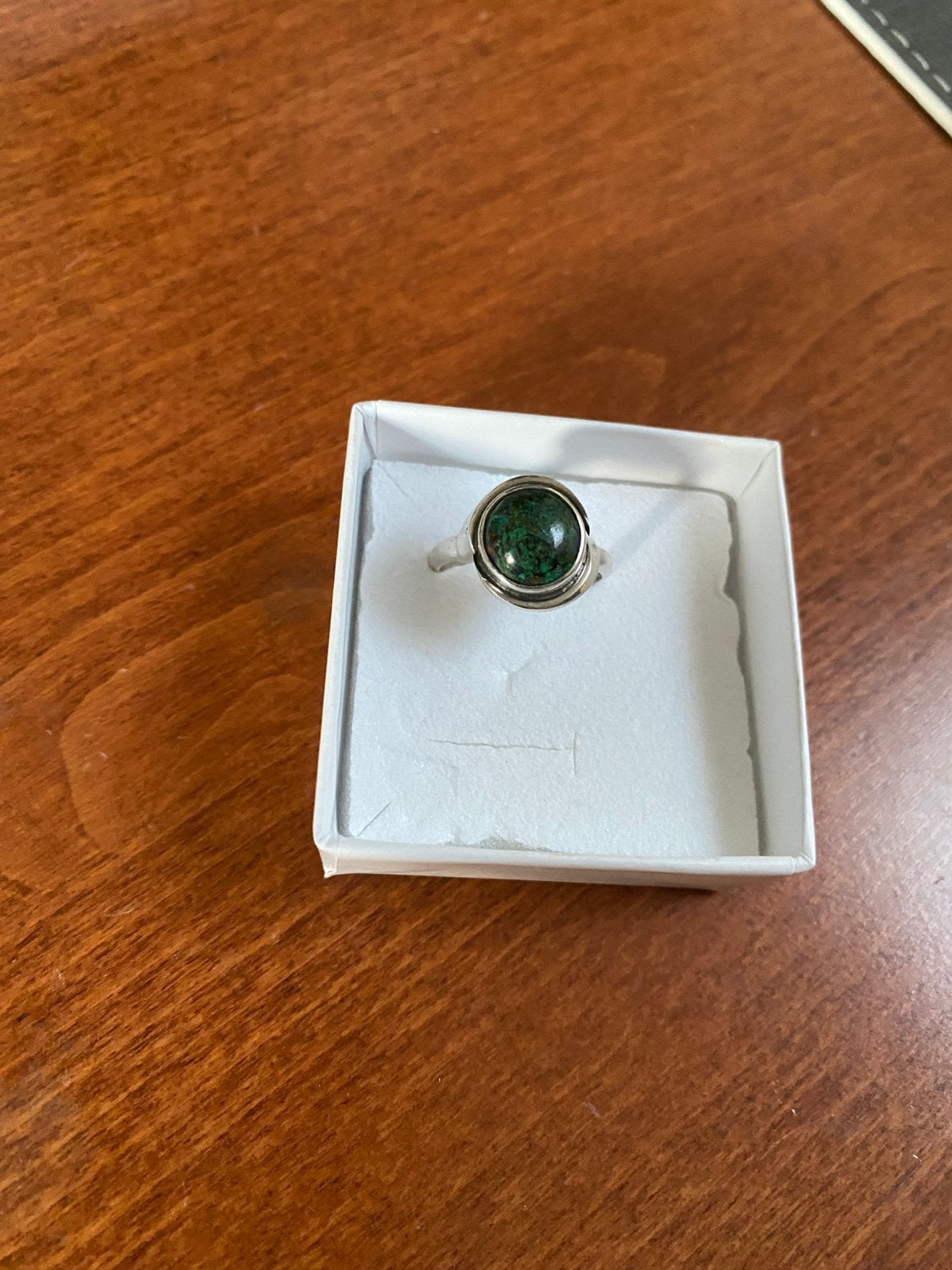 Ring zilver met chrysocolla maat 56, Ophalen of Verzenden, 17 tot 18, Zilver, Dame