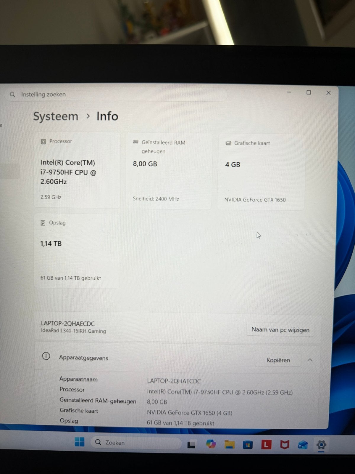 Foto 9 van Lenovo IdeaPad L340-15IRH Gaming Laptop - i7-9750HF, GTX 165