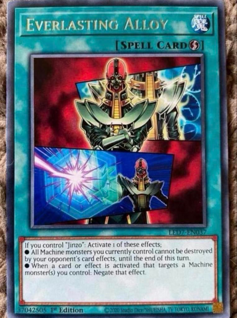 Yu-Gi-Oh! Everlasting Alloy LED7 1st Ed Jinzo !, Hobby en Vrije tijd, Verzamelkaartspellen | Yu-gi-Oh!, Ophalen of Verzenden, Zo goed als nieuw