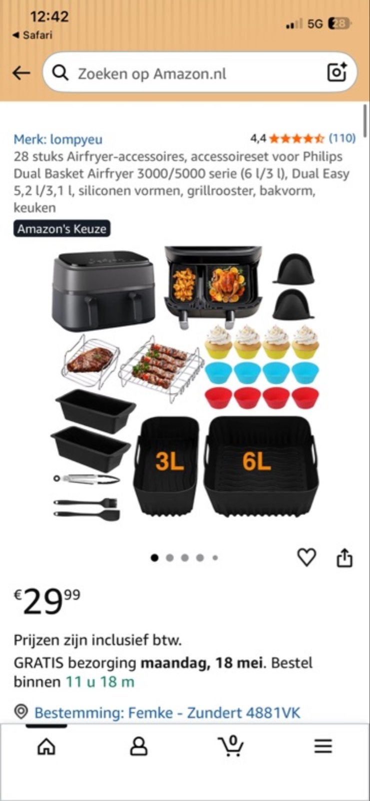 Nieuw Airfryer Accessoires Pakket, Ophalen of Verzenden, Nieuw, Airfryer