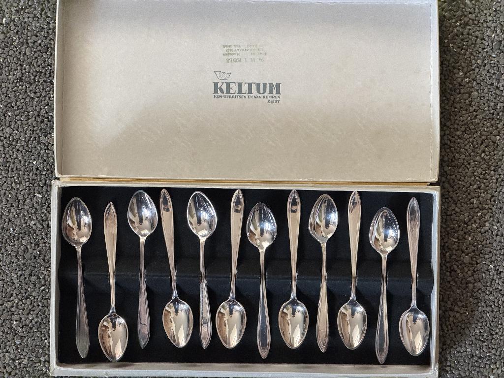 KELTUM LEPELS (Koffie en advocaat), Ophalen of Verzenden, Gebruikt, Zilver