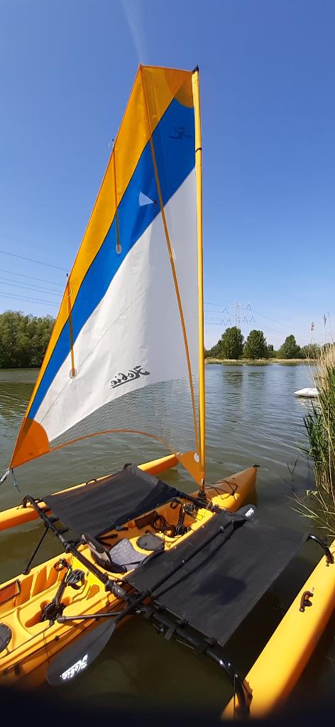 Hobie Tandem Island trimaran zeilkano, Watersport en Boten, Kano's, Ophalen, Met peddels, Kajak, Twee personen
