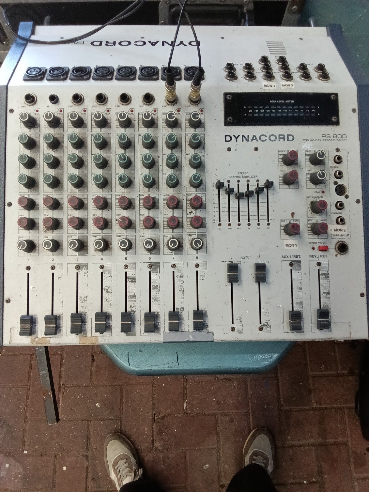 Dynacord PS 800 8-kanaals Powermixer, Ophalen of Verzenden, Gebruikt, 5 tot 10 kanalen, Microfooningang