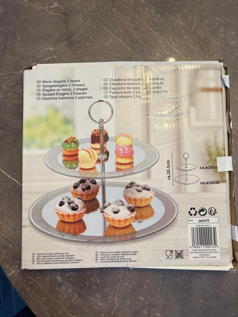 Spiegel etagere 2 lagen - nieuw in doos, Huis en Inrichting, Woonaccessoires | Etagères, Ophalen of Verzenden, Nieuw