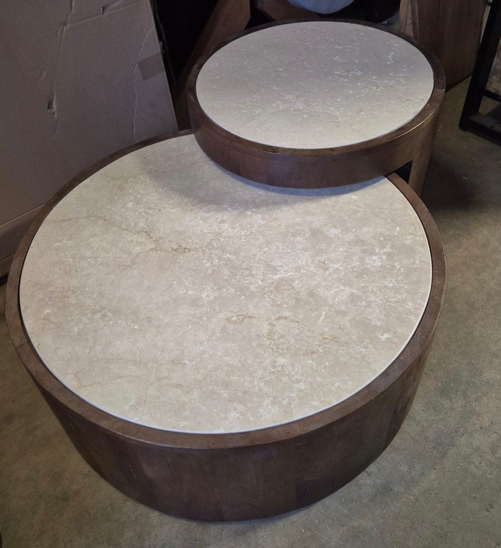 Hazel salontafel set van 2. Mangohout. Nieuw, Ophalen, 50 tot 100 cm, Rond, Nieuw