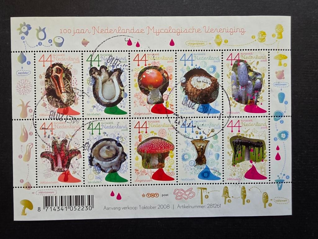 Postzegelvel Nederland 2008 - NVPH V2593-2602, Ophalen of Verzenden, Na 1940, Gestempeld