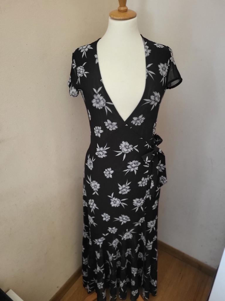 Mooie lange overslagjurk STOCKKHOLM atelier maat 34, Verzenden, Zo goed als nieuw, Maat 34 (XS) of kleiner, Onder de knie