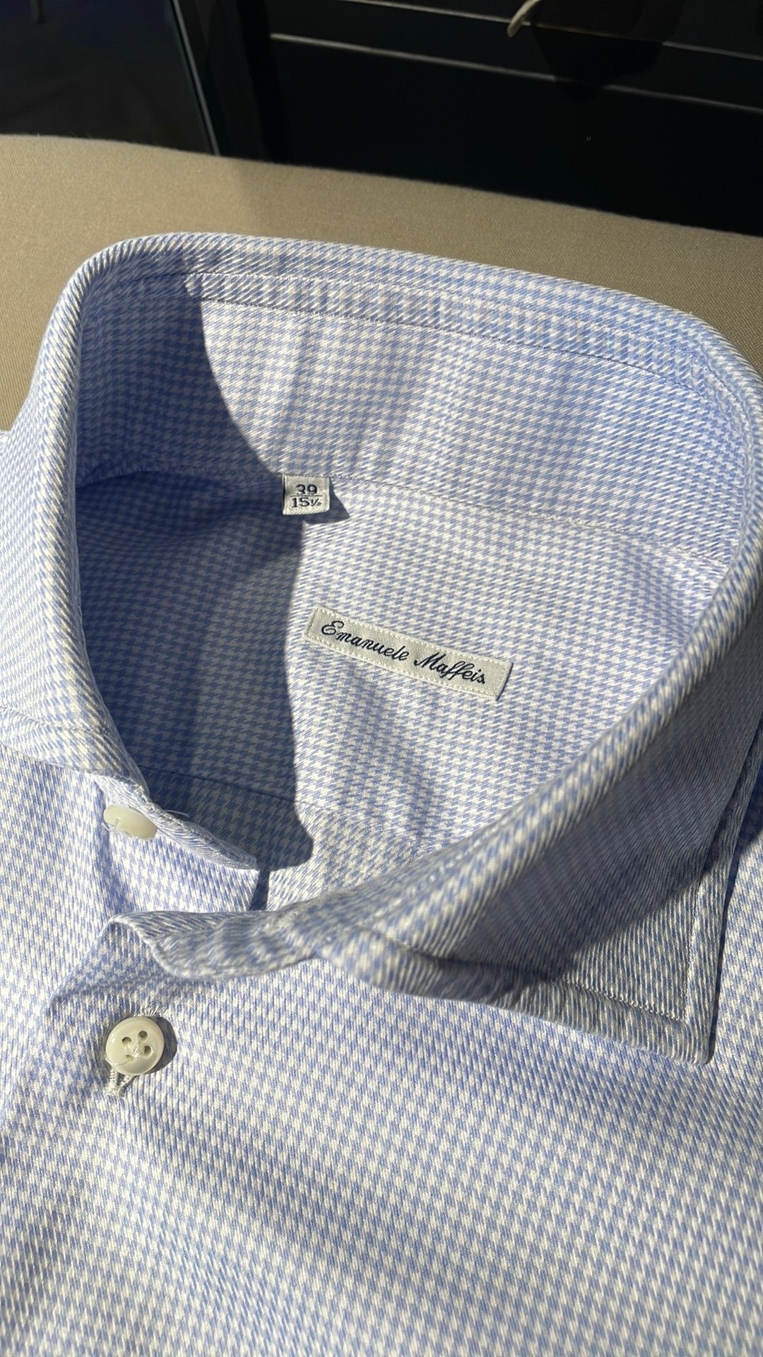 Maffeis overhemd maat 39, Kleding | Heren, Ophalen of Verzenden, Zo goed als nieuw, Blauw, Halswijdte 39/40 (M)
