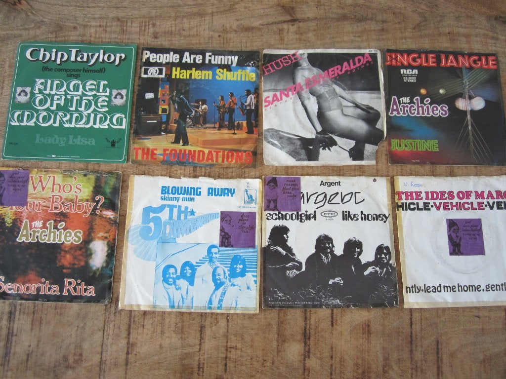 8 singles vinyl allerlei oa Chip Taylor en The Archies, Ophalen of Verzenden, Gebruikt, 7 inch, Pop