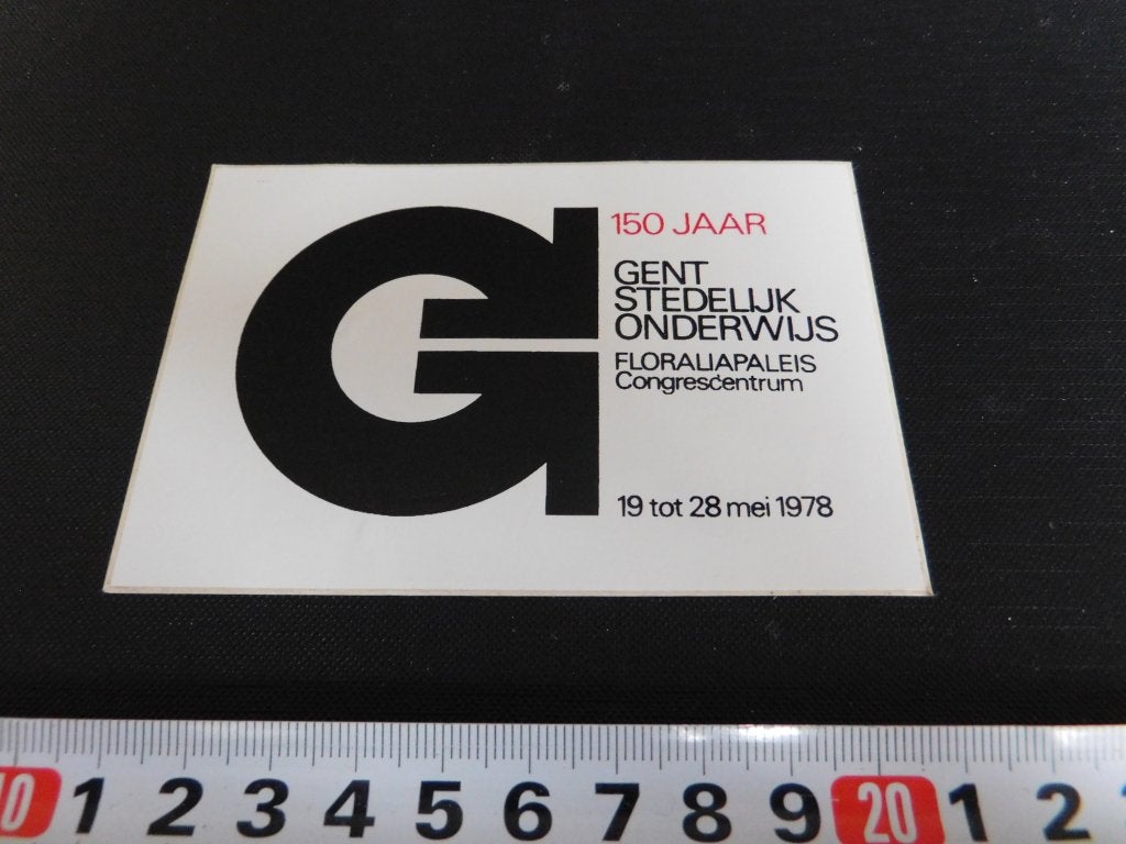 sticker 150 jaar GENT stedelijk Onderwijs 1978 Floraliapalei, Ophalen of Verzenden, Zo goed als nieuw