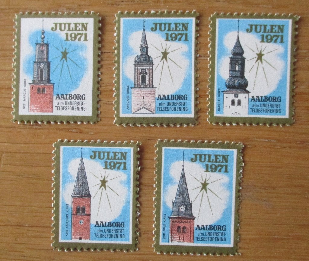Denemarken, Aalborg, serie Kerstzegels 1971, Ophalen of Verzenden, Denemarken, Postfris