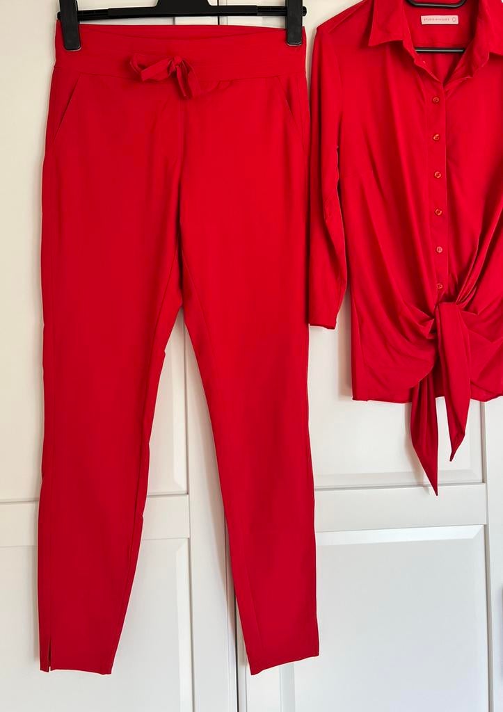 Studio anneloes knot blouse L & upstairs broek M rood, Maat 42/44 (L), Ophalen of Verzenden, Zo goed als nieuw, X