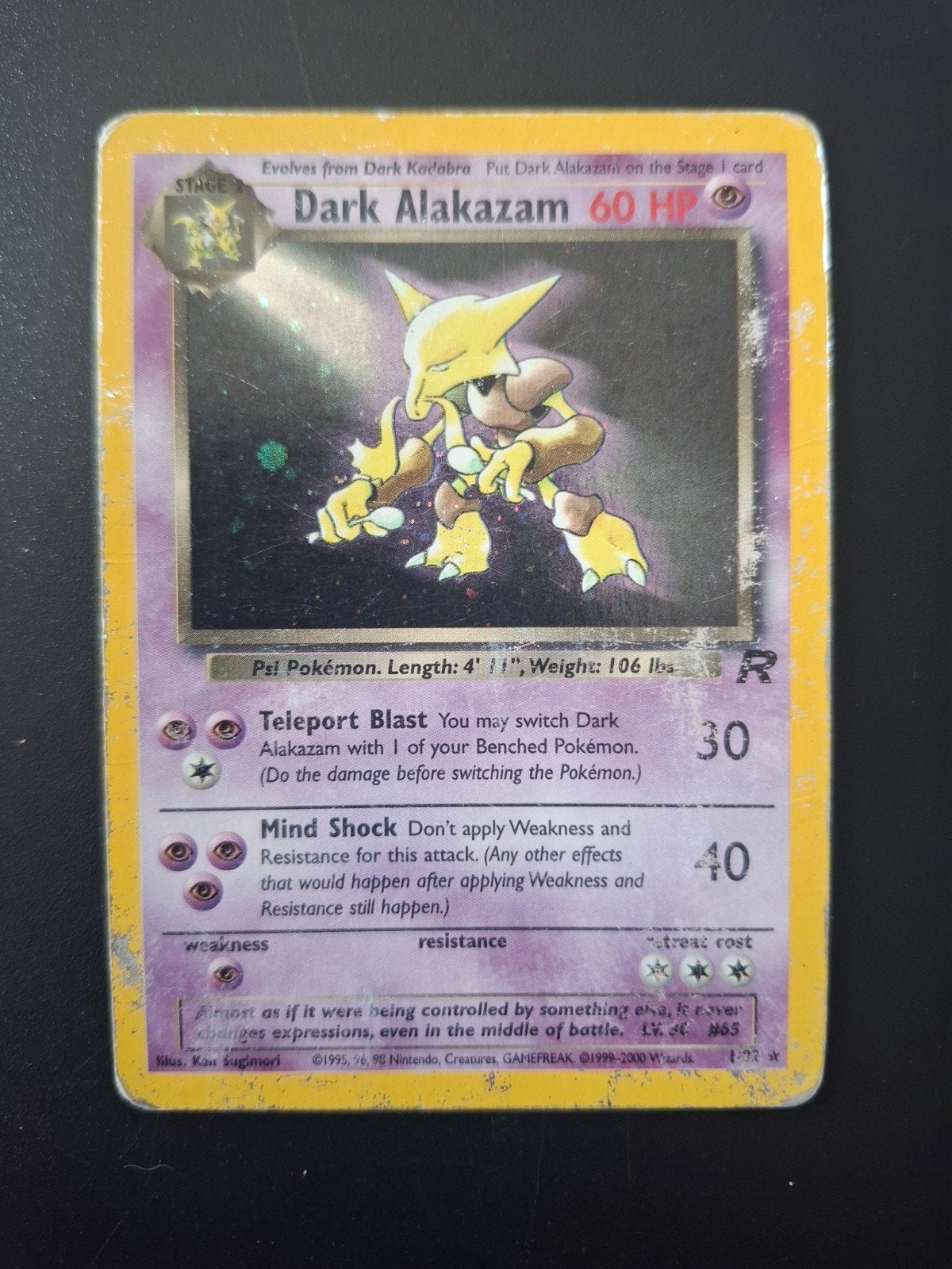 Dark Alakazam Holo Pokémon kaart, Hobby en Vrije tijd, Verzamelkaartspellen | Pokémon, Ophalen of Verzenden, Gebruikt, Losse kaart