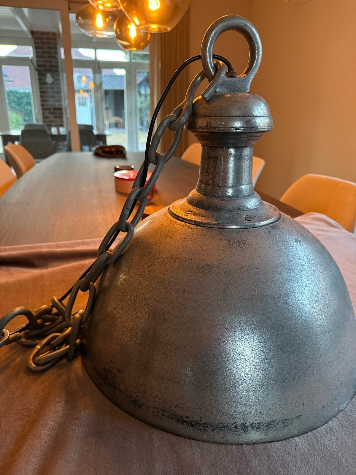 Vintage industriële hanglamp - Metaal, Ophalen