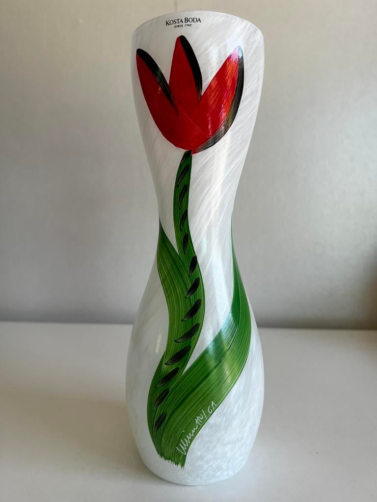 Kosta Boda Tulipa Vaas Ulrica Hydman Valien H26 Gesigneerd, Ophalen of Verzenden
