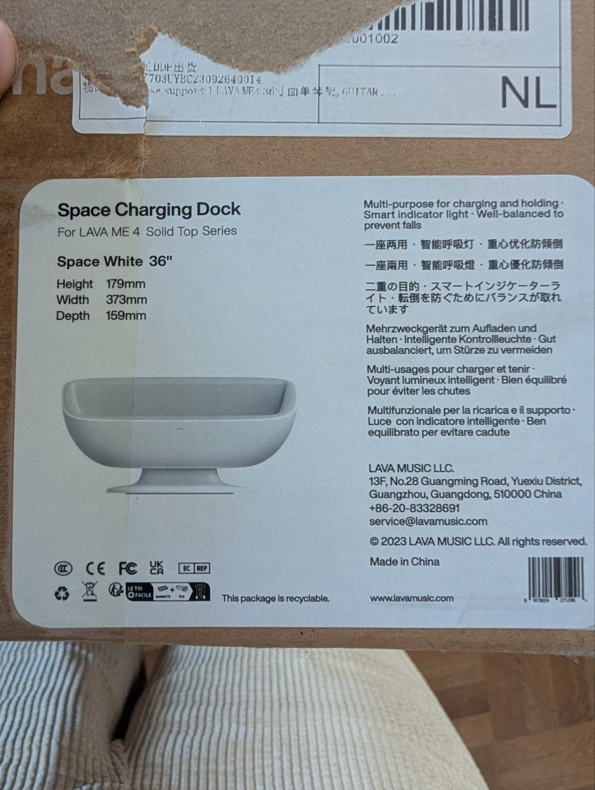 LAVA ME 4 Space Charging Dock - Space White 36", Ophalen of Verzenden, Nieuw